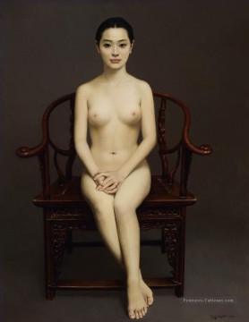 Nu chinois œuvres - Ancienne Chaise Chinois Fille Nu